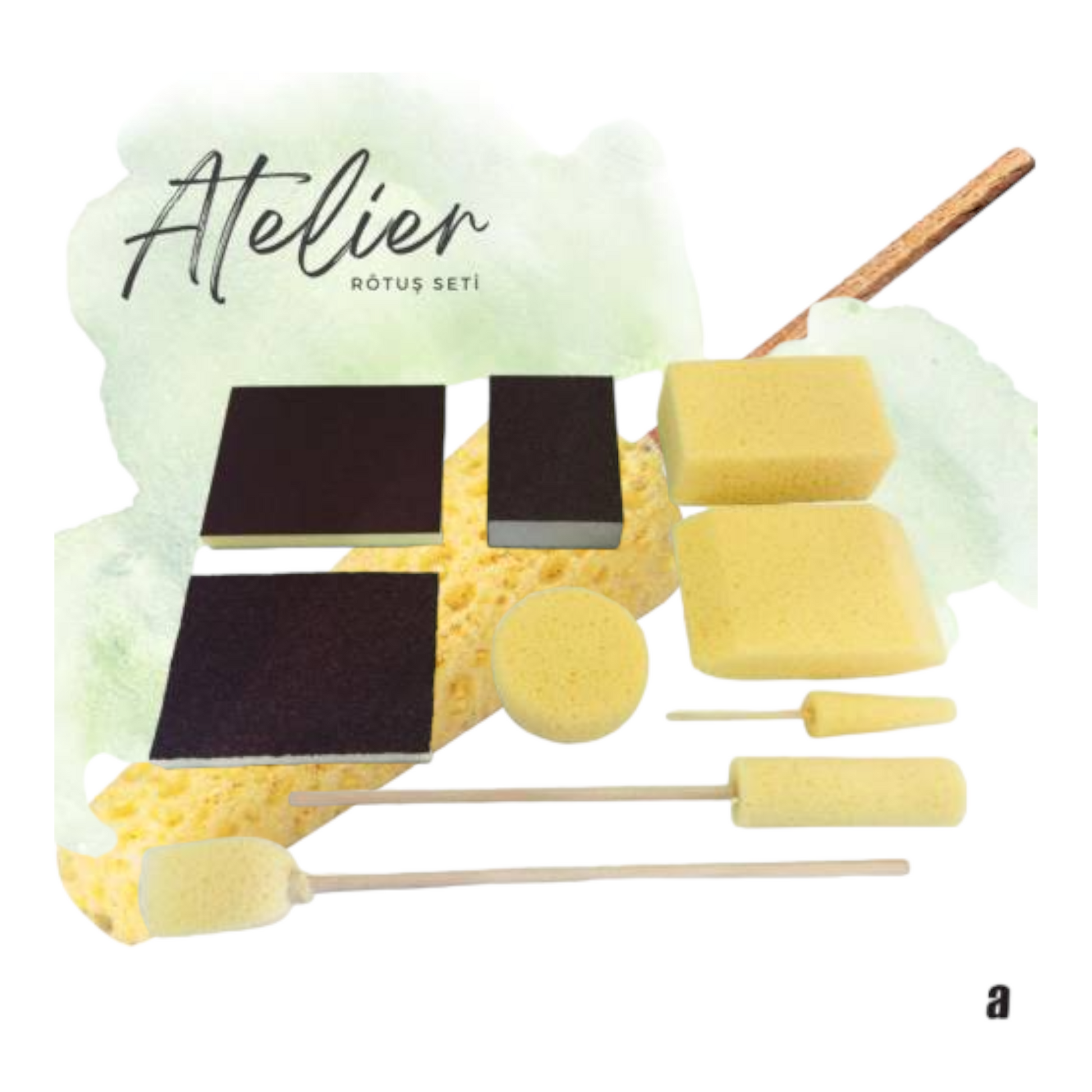 Atelier Ceramic Retouching Sponge and Sandpaper Set.