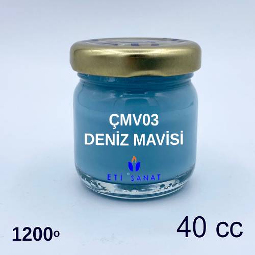 ÇMV03 - UNDERGLAZE DECORATIVE PAINT SEA BLUE 900-1200 Degrees ELEGANCE