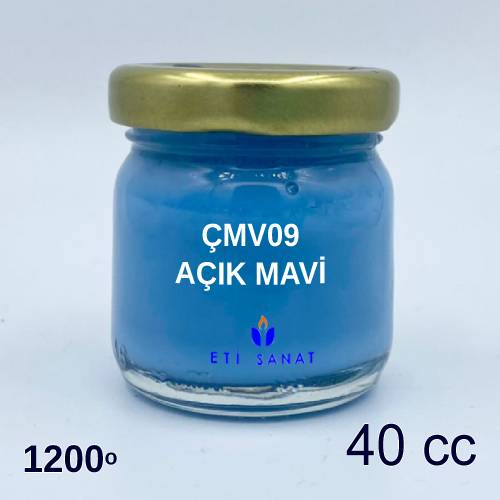 ÇMV09 - UNDERGLAZE DECORATIVE PAINT LIGHT BLUE 900-1200 Degrees ELEGANCE