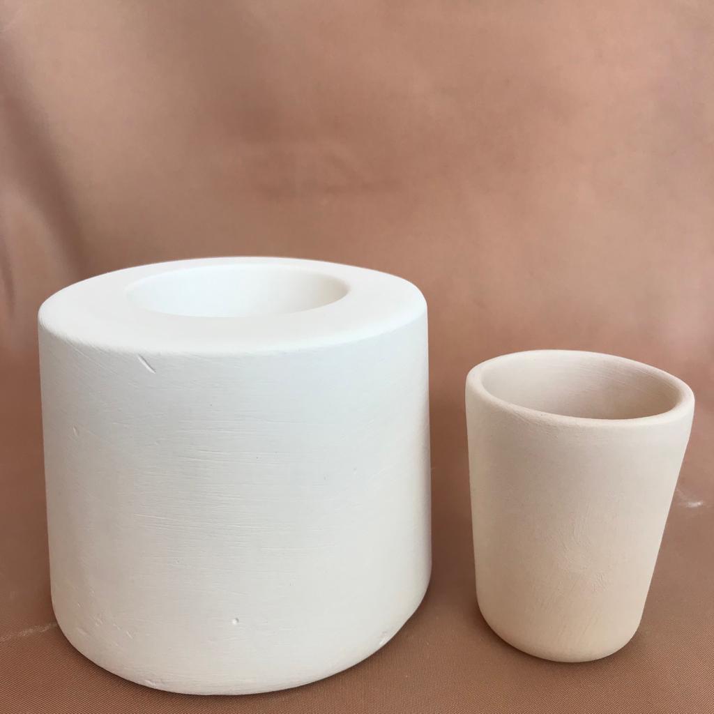 EK079 HANDLELESS CUP PLASTER MOLD for SLIP CASTING