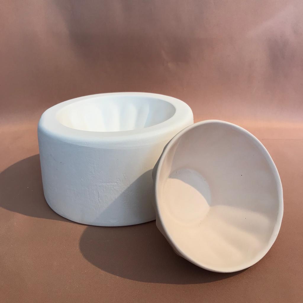 EK103 - Rim Glazed Footed Decorative Bowl Mold 12.5x6.5cm