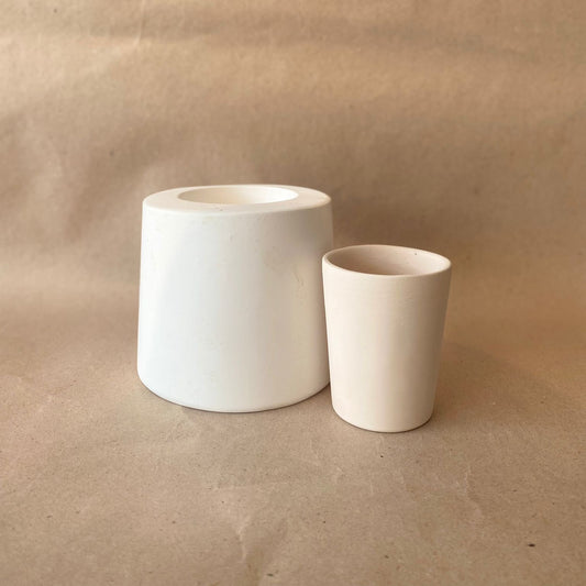 EK502 - Ceramic Casting Mold - Rim Glazed Cup 6.5x7.5