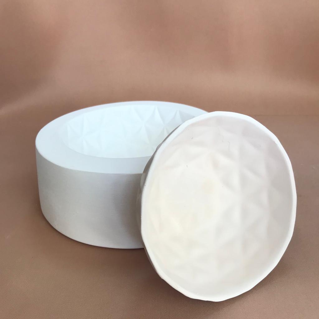 EK513 Plaster Mold - Ceramic Casting Mold  Crystal Bowl 10.5x6.5 cm