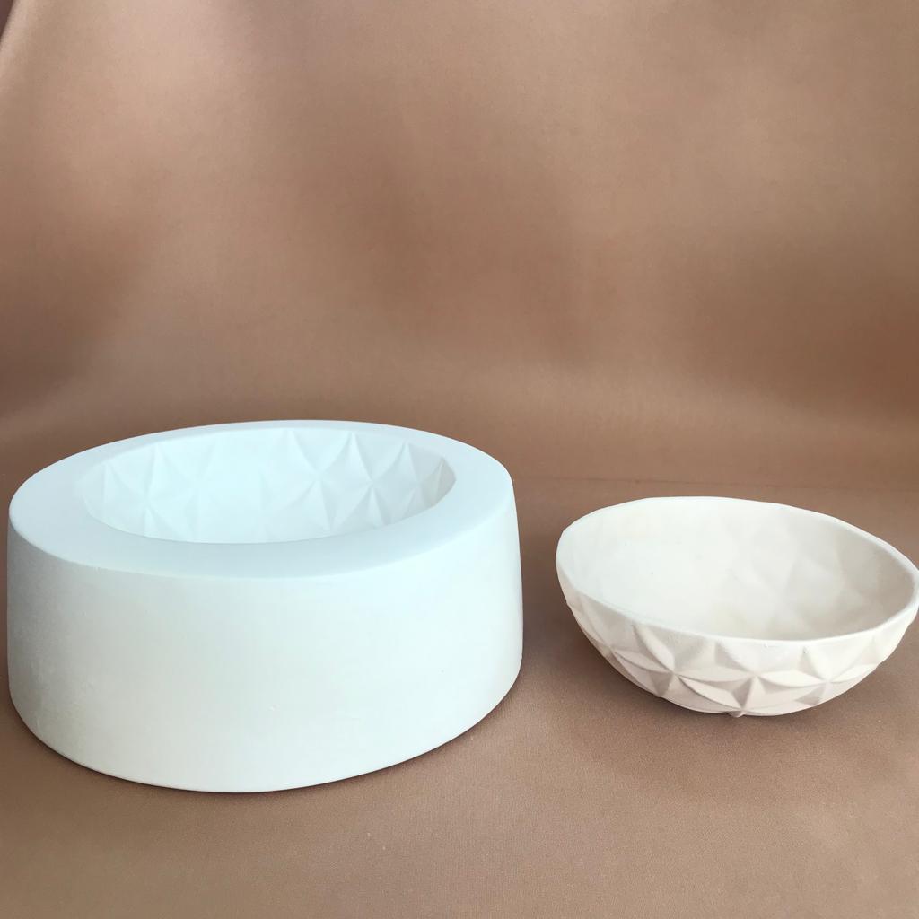 EK513 Plaster Mold - Ceramic Casting Mold  Crystal Bowl 10.5x6.5 cm