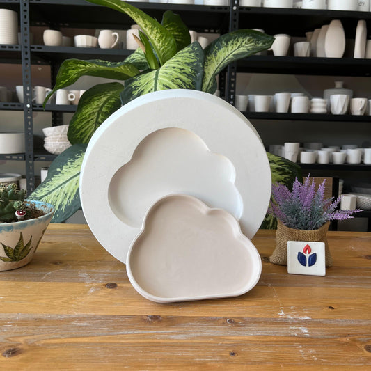 EKA05 PLASTER MOLD for CLOUD SHAPED PLATE, SLIP CASTING PLASTER CERAMIC MOLD