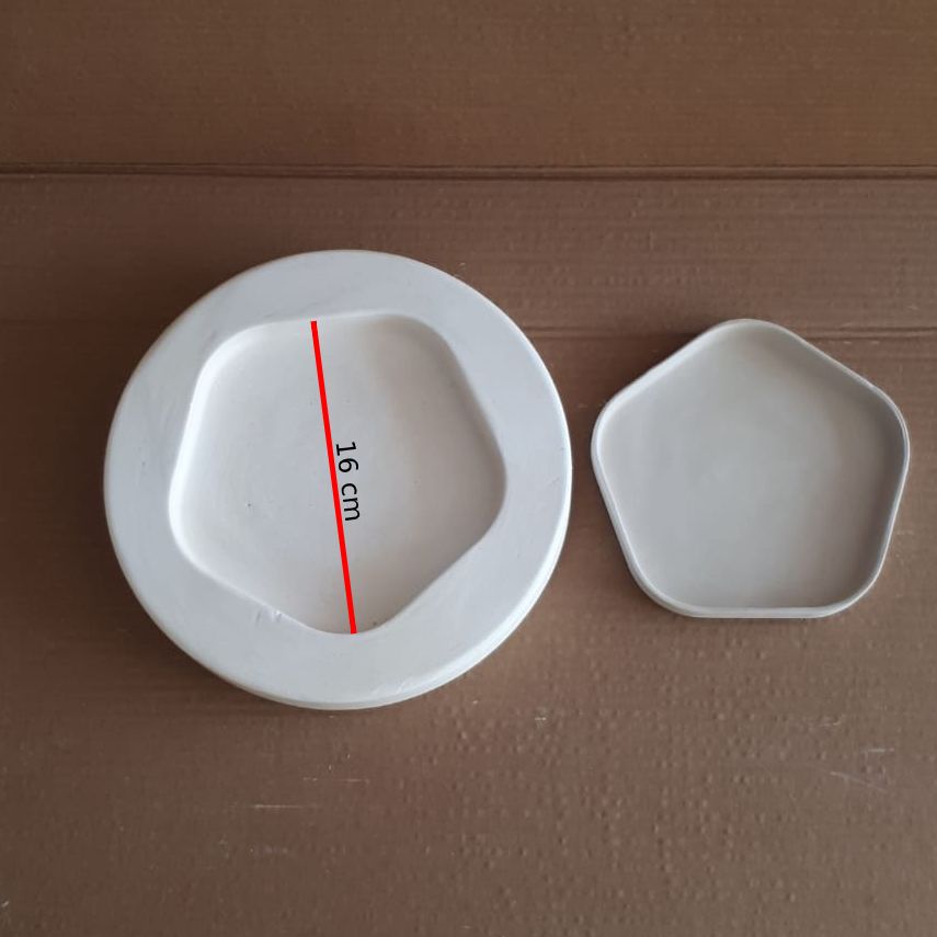 PLASTER MOLF for PENTAGONAL PLATE Slip Casting plate mold