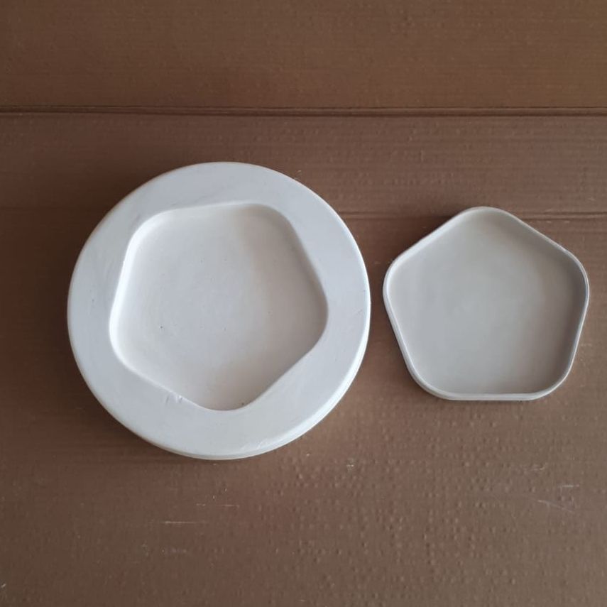 PLASTER MOLF for PENTAGONAL PLATE Slip Casting plate mold