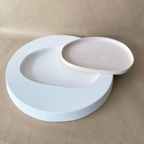 PLASTER MOLD for AMORPH SHAPED PLATE, SLIP CASTING, PLASTER CERAMIC