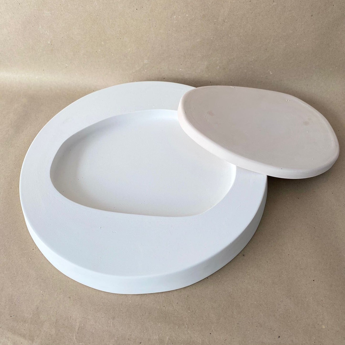 PLASTER MOLD for AMORPH SHAPED PLATE, SLIP CASTING, PLASTER CERAMIC