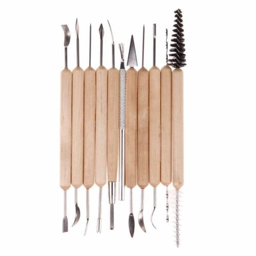 Ceramic Sculpture wood scraging detail set kit, pottery tools